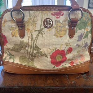 Giani Bernini Floral Canvas and Leather Satchel